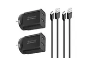 2x Sansai Dual USB AC Wall Charger Adapter w Type C Syncharge Cable for Phone BK
