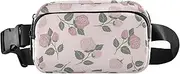 [Amooorous] Vintage Peach Rose Trendy Waist Bag Fanny Pack for Women Men Water Resistant Croose Body Purse with Adjustable Strap for Shopping Sports Work, Vintage Peach Rose, 1 size