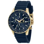 Maserati Sfida 44mm Blue Gold Chronograph Watch