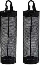 Plastic Bag Holder Dispensers Folding Mesh Garbage Bags Hanging Storage Bag Trash Bag, 2Pcs Plastic Bag Holder Dispenser Hanging Folding Mesh Garbage Bags,Plastic Bag Holder Mesh Garbage Bag,Black