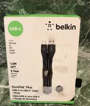 Belkin DuraTek Plus 4 ft. 1.2 M USB-A to USB-C Cable,New ‼️