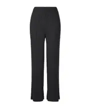 Issey Miyake Hatching Pleated Straight Trousers 2,3 black