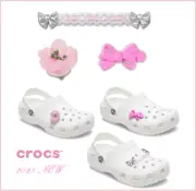 Crocs Jibbitz PINK Ribbon, Ribbon Lace Chain, Cherry Blossom 2025 NEW GENUINE