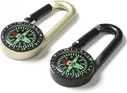 2pcs Compass Keychains,Carabiner Compass,Pocket Compass,Orientation Compass Navigation Compass,Orienteering Compass，Hiking Compass for Outdoor Camping,Sport Hiking,Navigation,Outdoor Use