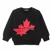 Dsquared2 Black Baby Maple Leaf Logo Print Sweat Top