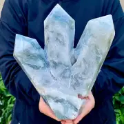 6.4LBNatural Crystal Point Aquatic Agate Tower Large size Quartz Obelisk mineral