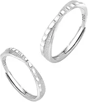 [Cathay Select] [New Sterling Silver 925, Couple Rings Set, Adjustable Matching Rings, I Love You Wedding Relationship Promise Rings