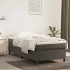 vidaXL Box Spring Bed with Mattress Dark Grey 106x203 cm King Single Size Ve OLL