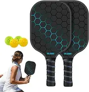 Pickle Ball Paddles and Balls - Pickle Ball Racket, Pro Racquet Sets, Sports Racket Pickle Ball | Lightweight Pickle Ball Kit Indoor Outdoor Game, Pickle Ball Paddle Set of 2 for Beginner, 40x20x1.6cm