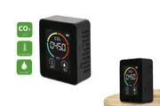3 In 1 CO2 Meter Temperature Humidity Air Quality Monitor Carbon Dioxide Detector-Black