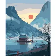 Landscape Japanese Paint by Numbers for Adults Beginner Lake Home Wall Decor1...