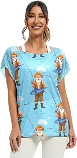 [RPLIFE] Cute Fisherman Sky Blue Summer Blouse Off Shoulder Batwing Top Batwing Tops for Women S-XXL