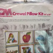 Vintage Crewel Pillow Kit ABC Columbia Minerva 7912 Craft Kit 1978 new sealed