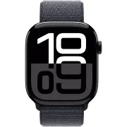Apple Watch Series 10 46mm Jet Black Aluminium Case GPS + Cellular Sport Loop (Ink)