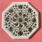 12" Marble Side Table Top Inlay Floral Handmade Home & Garden Decor