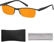 Blue Light Blocking Glasses | Max Protection Gaming & Computer Glasses | Reduce Eye Strain & Improve Sleep | UV400 Glare Protection for Men/Women, Black, M