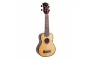 Tiki '22 Series' Spruce Solid Top Soprano Ukulele with Hard Case (Natural Gloss)