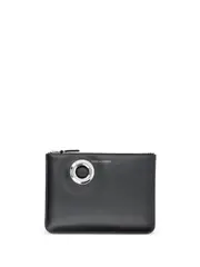 [COMME des GARCONS WALLET] Silver Eyelet Zip Pouch