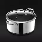 HexClad Hybrid Nonstick 8-Quart Stockpot with Tempered Glass Lid
