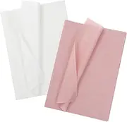 200Pcs Sheets Gift Wrapping Tissue Paper Bulk for Gift Bags,Weddings Birthday Showers Arts Craft Party Favor Decoration (Bean Paste Powder and White)