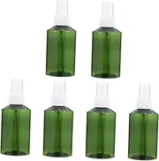 CALLARON 6Pcs Compact Travel Toiletry Bottles Refillable Empty Cosmetic Containers for Lotion and Perfume Fine Mist Spray Bottles Green Lightweight and Portable for Travel Use