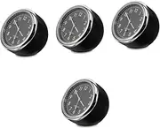 Mobestech 4pcs Car Luminous Clock Time Clock Dashcams for Cars Car Dash Clock Automotive Clock Vehicle Clock Car Dashboard Clock Auto Clock Mini Round Clock Car Stick on Clock Metal