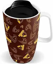 AFL Ceramic Travel Coffee Mug - Hawthorn Hawks - Drink Cup with Lid