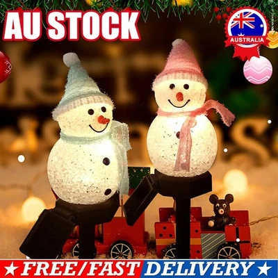 2021 LED Solar Snowman Garden Stake Lamp Christmas Ground Landscape Light DecZR