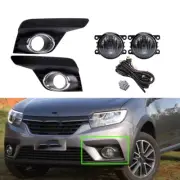 Pair Bumper Fog Light Lamp w/Cover+Bulbs+Switch For Renault Sandero 2018-2020 (for: Renault)