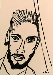ACEO art Print handsome Man by Lynne Kohler 2.5x3.5"