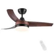 YUHAO Ceiling Fans W/ Lights 42" Integrated LED Indoor W/ Remote Dimmable Brown