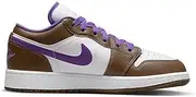 [Nike] Juniors Air Jordan 1 Low (GS), Palomino/Wild Berry-White, Size 4.5 Big Kid