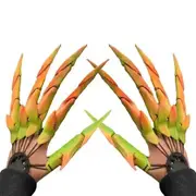 Articulated Finger Extensions Halloween GlovesSkeleton Bone Claw Scary Hand Reaper Gloves Adult Decorations (1 Pair)