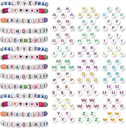 JOJOPLAY Letter Beads Kit, 26 Alphabet Beads with Heart Beads for Friendship Bracelets Necklace Jewelry Making (Colorful Letter)
