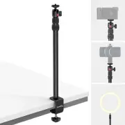 Camera Desk Mount Table Stand with 1/4" Ball Head, 48.5Cm-100Cm Adjustable Light