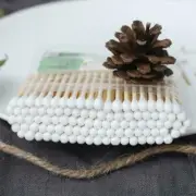 10/100pc Bamboo Cotton Swabs Double-head Wood Sticks Disposable Ears Swab N6Y4