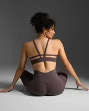 Fluid Open Back Bra, 2XU, XL, Raisin/Raisin, Female