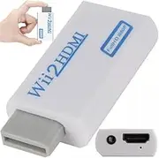 Retoo Wii HDMI Adapter Converter, Wii to HDMI Full HD Converter Display Port to HDMI, 720P 1080P, Audio 3.5 mm Female, Audio Output, Wii Console Adapter to HDMI for TV, Monitor, Projector