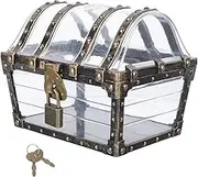 Large Vintage Plastic Treasure Chest Toy Storage Box for Boys and Girls Pirate Decorative Prop