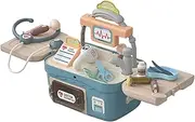 Sanwoodenz 18Pcs/Set Children Doctor Toy Long Lifespan Exercise Social Skills Little Doctor Pretend Play Toy for Home Green