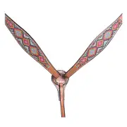 08BH Hilason Western Horse Breast Collar American Leather Painted Geomatric
