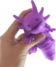 1 Purple Axolotl Fidget - Large Wiggle Articulated Jointed Moving Axolotyl Toy - Unique Gift, Lover, Decoration (1 Purple)
