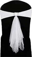 Chair Bands,Chair Sashes,Elastic Chair Bands Ties with Buckle Slider Chair Covers Slipcovers for Christmas Wedding Party Banquet Hotel Event Decorations,Red,10PCS (Color : Red, Siz (Color : Wit, S