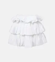 [Noir Kei Ninomiya] Noir Kei Ninomiya Tiered cotton miniskirt AU 10 white