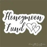 8" Honeymoon Fund Wedding Decal Sticker for Card Box Decorations