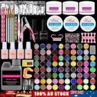 Full Nail Art Kits Acrylic Liquid Powder Glitter UV LED Gel Builder Manicure Set