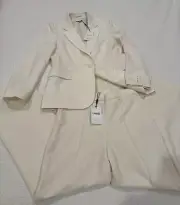 REISS Tuxedo Suit Jacket And Pants Creamy White Jacket Size 8R — Pants Size 6P
