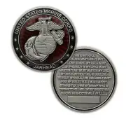 MARINE CORPS JARHEAD OATH THIS IS MY RIFLE EGA 1.75" SILVER CHALLENGE COIN