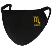 Scorpio Gold Foil Horoscope - Face Mask Cover Fashion 2 Layers + Pocket