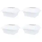 4Pack White Outdoor Garden 5 x 5 Solar 12 SMD LED Post Deck Cap Square Fence Lig